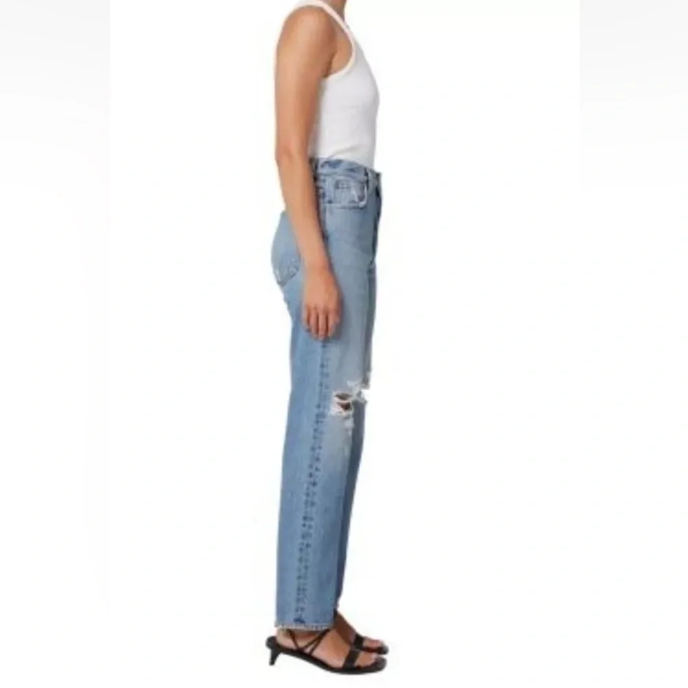 AGOLDE Pinch Waist 90s High Rise Straight Jean in Rule, Size 27 - Picture 3 of 10